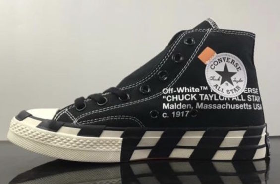 white converse with black stripe